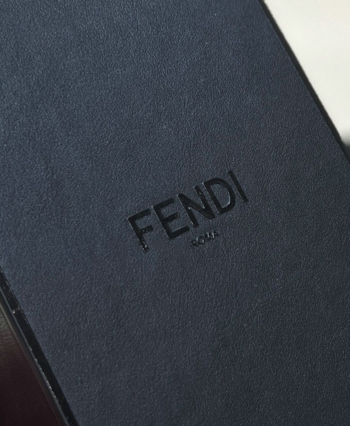 Fendi Vertical Box leather bag Black F70309