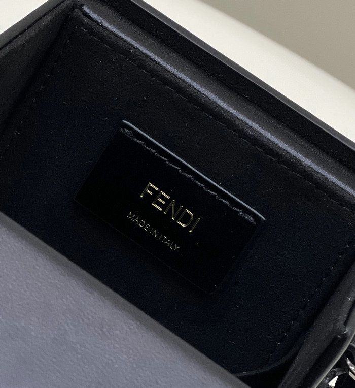 Fendi Vertical Box leather bag Black F70309