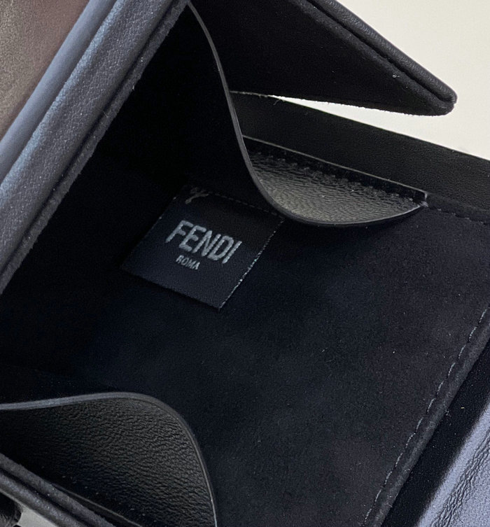 Fendi Vertical Box leather bag Black F70309