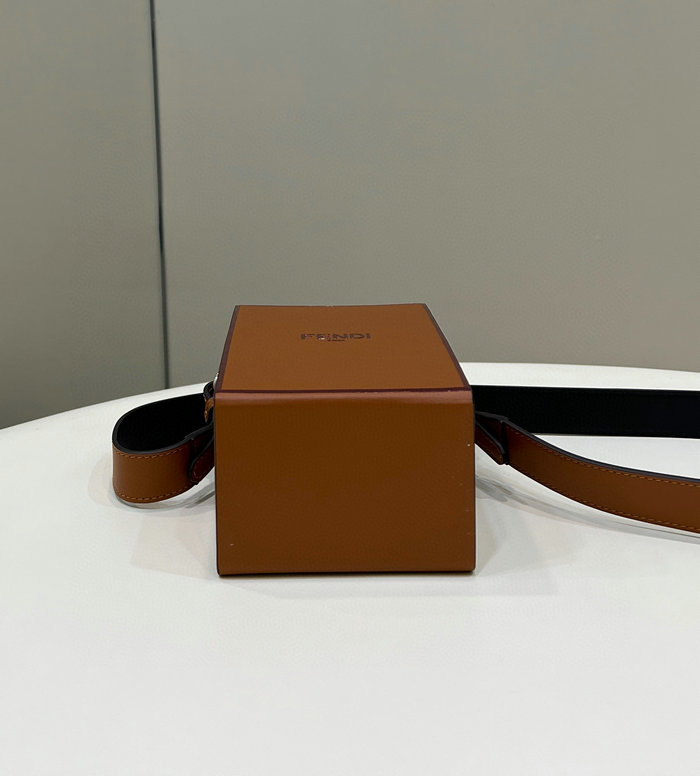 Fendi Vertical Box leather bag Brown F70309
