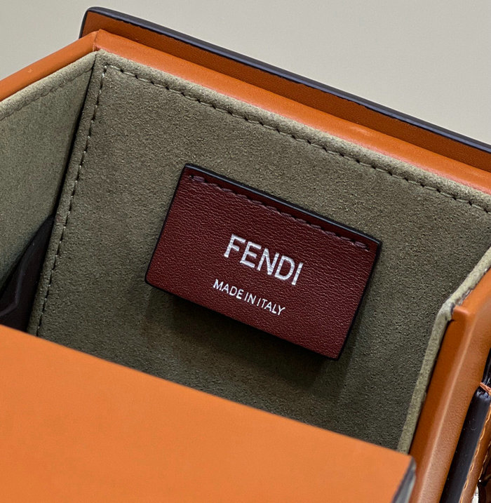 Fendi Vertical Box leather bag Brown F70309