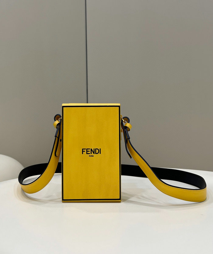 Fendi Vertical Box leather bag Yellow F70309