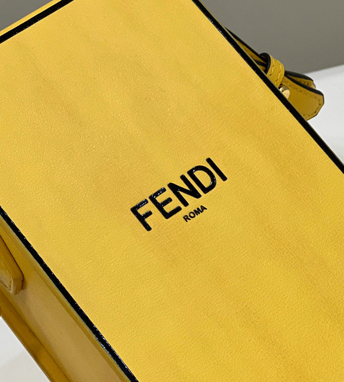 Fendi Vertical Box leather bag Yellow F70309