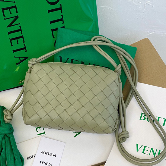 Bottega Veneta Loop Mini Leather Shoulder Bag Green B66881