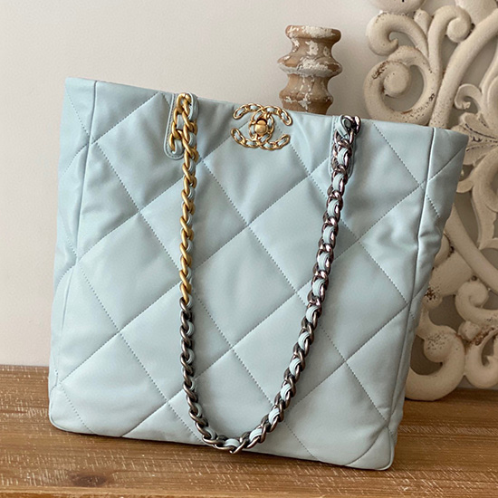 CHANEL 19 SHOPPING BAG Blue AS3519