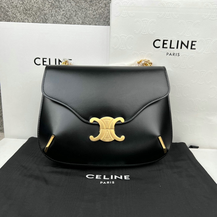Celine Chain Besace Triomphe Black C199723