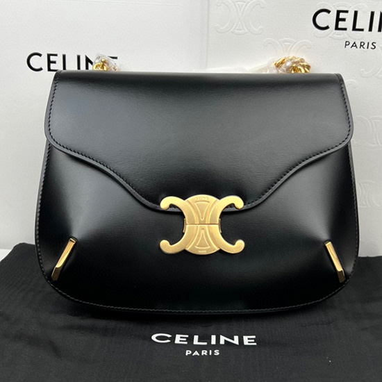 Celine Chain Besace Triomphe Black C199723