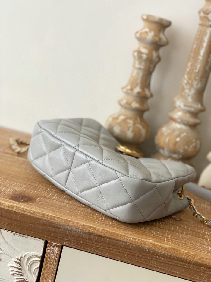 Chanel Hobo Handbag Grey AS3476