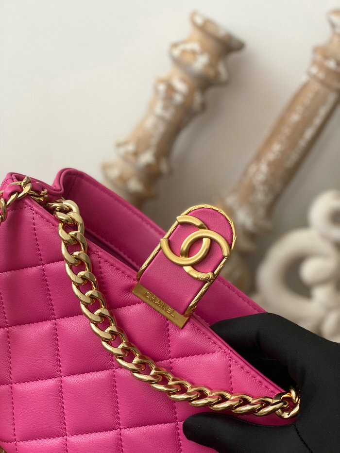 Chanel Hobo Handbag Pink AS3476