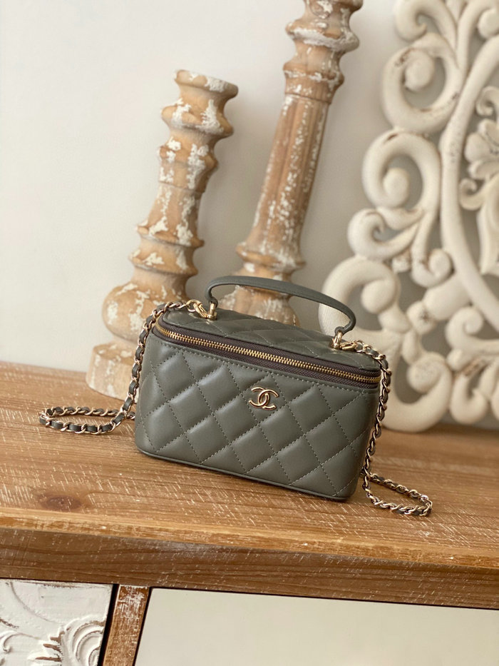 Chanel Lambskin Case Bag Grey A81211