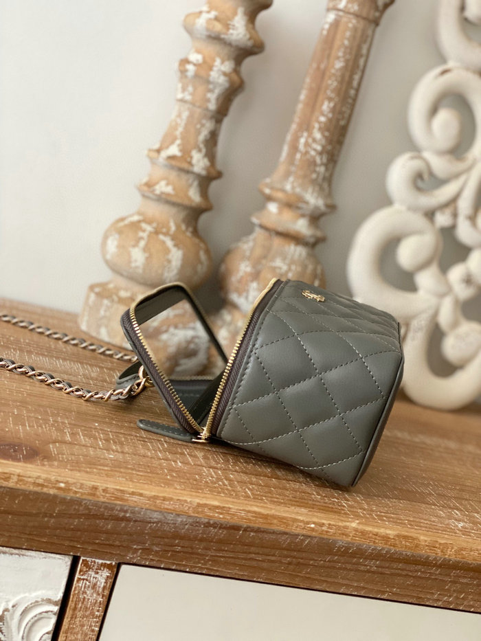 Chanel Lambskin Case Bag Grey A81211