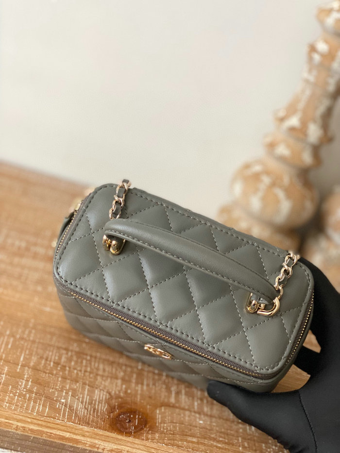 Chanel Lambskin Case Bag Grey A81211