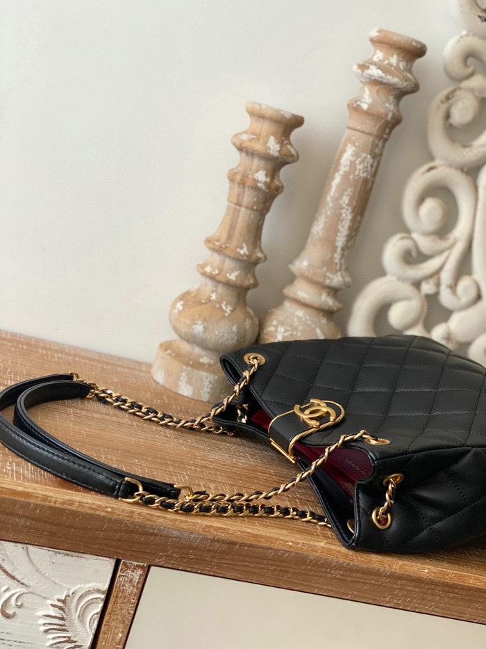 Chanel Lambskin SMALL TOTE Black AS3477