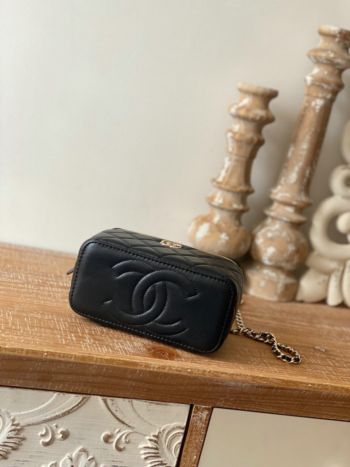 Chanel Lambskin Vanity with Chain Black A81208