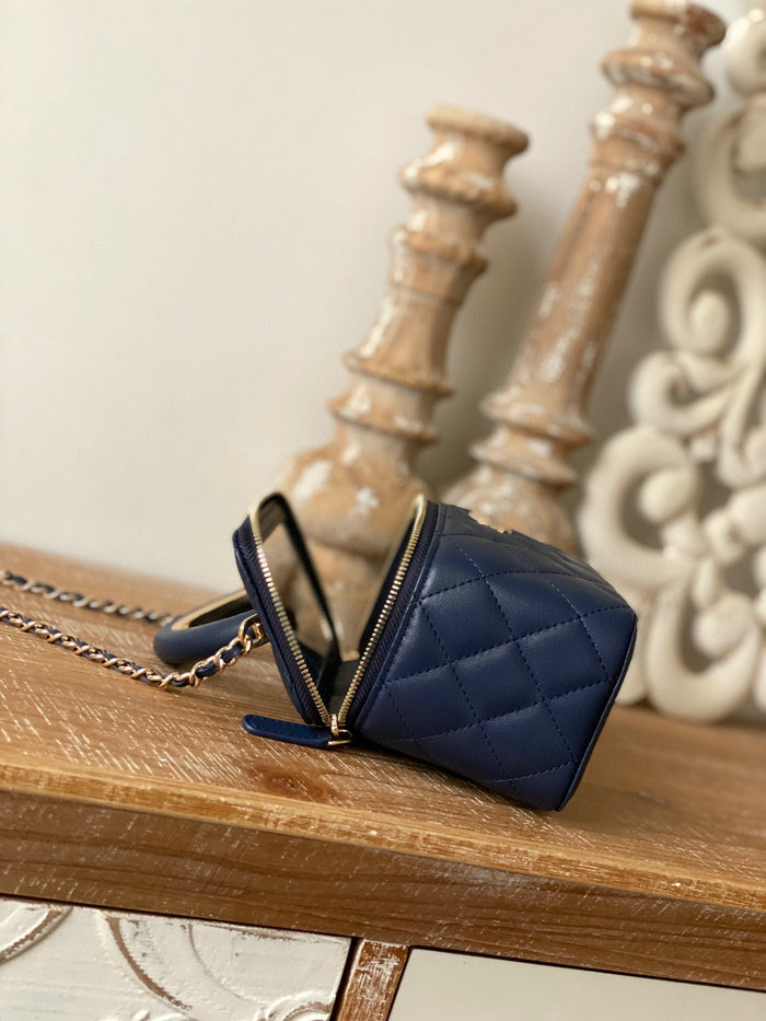 Chanel Lambskin Vanity with Chain Blue A81208