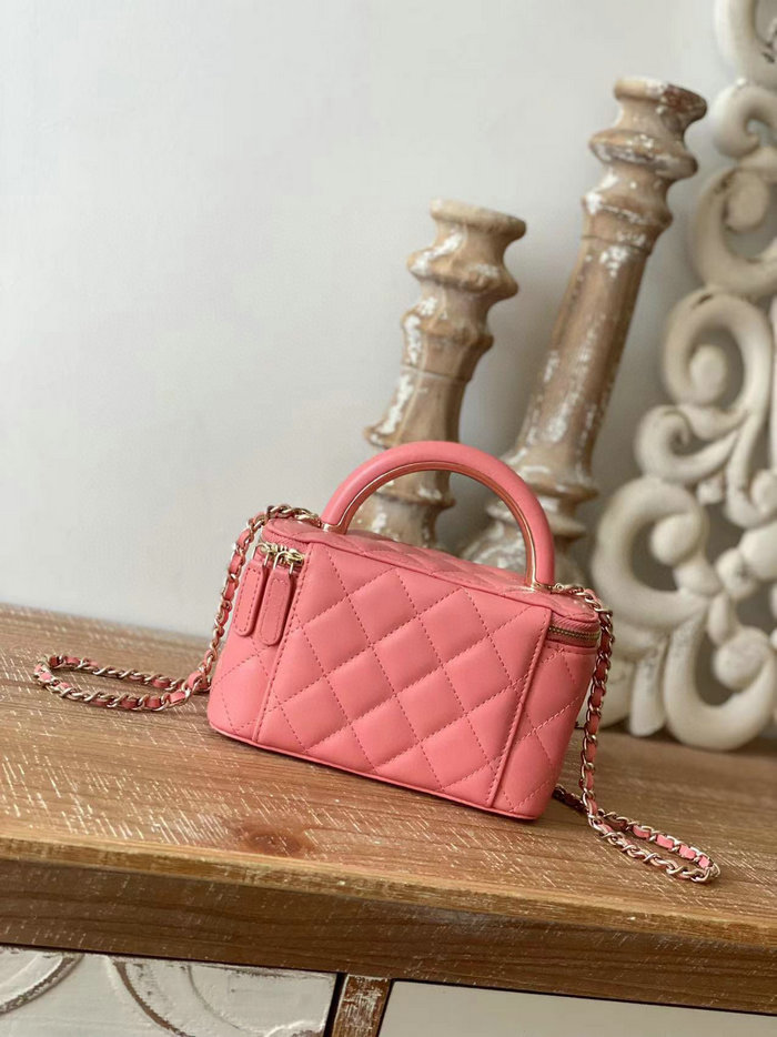 Chanel Lambskin Vanity with Chain Pink A81208