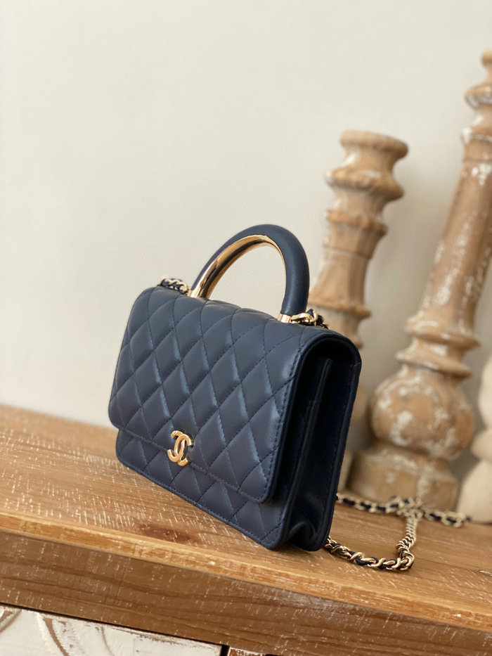 Chanel Lambskin WOC Chain Wallet Blue A81207