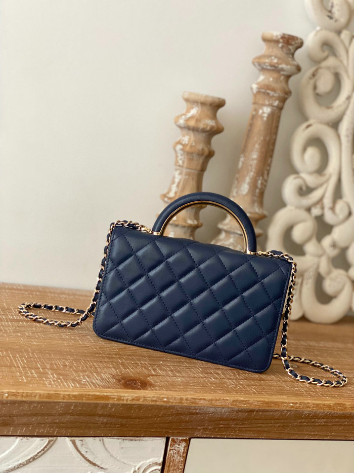 Chanel Lambskin WOC Chain Wallet Blue A81207
