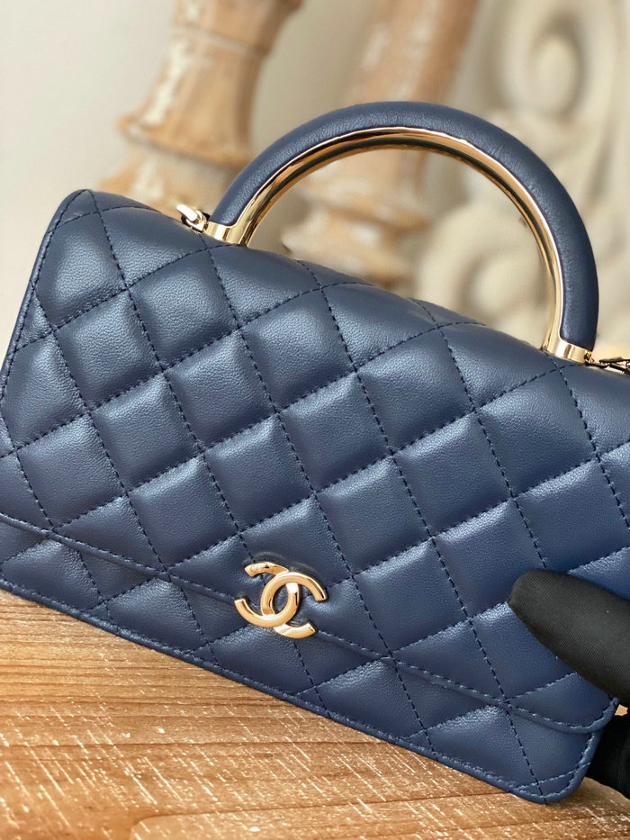 Chanel Lambskin WOC Chain Wallet Blue A81207