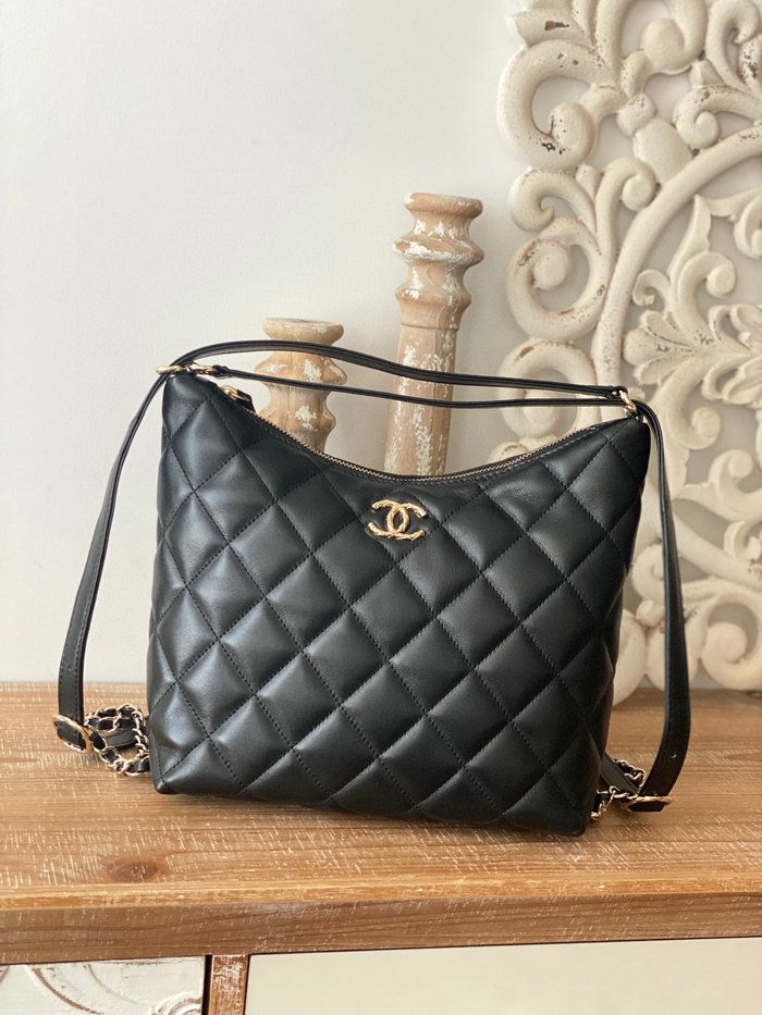 Chanel Maxi Hobo Bag Black AS3488