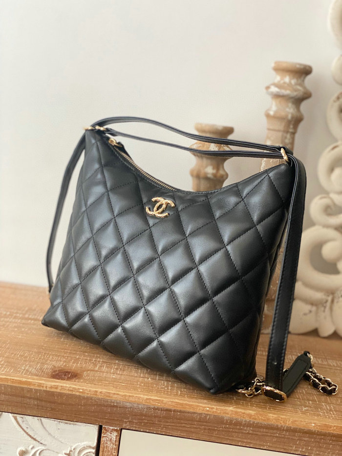 Chanel Maxi Hobo Bag Black AS3488