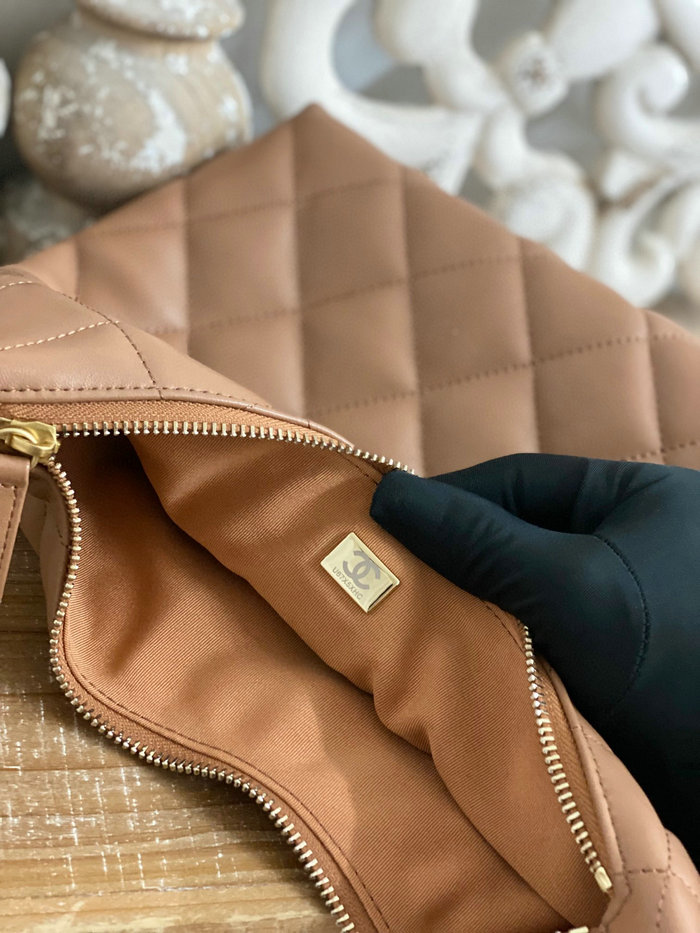 Chanel Maxi Hobo Bag Brown AS3488