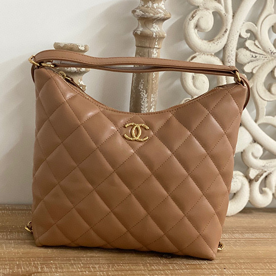 Chanel Maxi Hobo Bag Brown AS3488