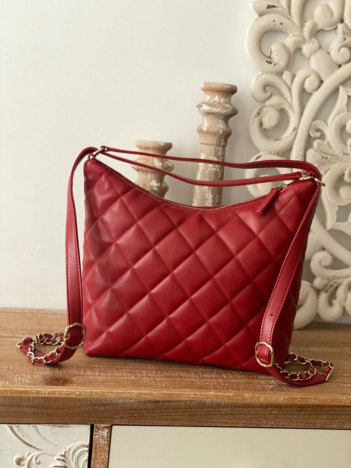 Chanel Maxi Hobo Bag Red AS3488