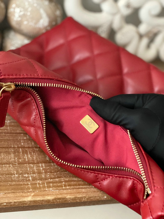 Chanel Maxi Hobo Bag Red AS3488