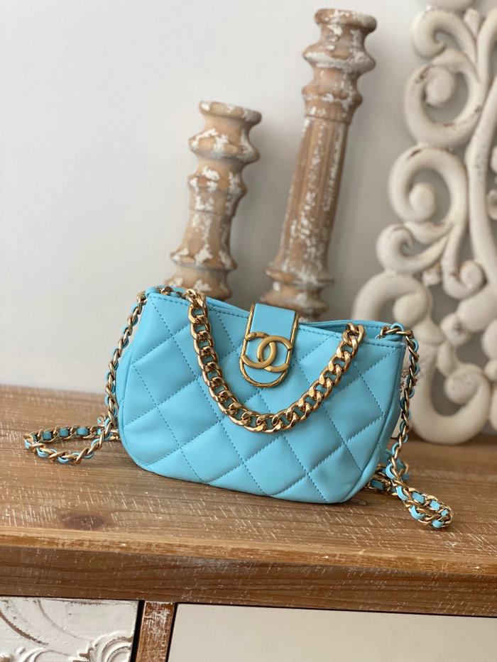 Chanel SMALL HOBO BAG Blue AS3475