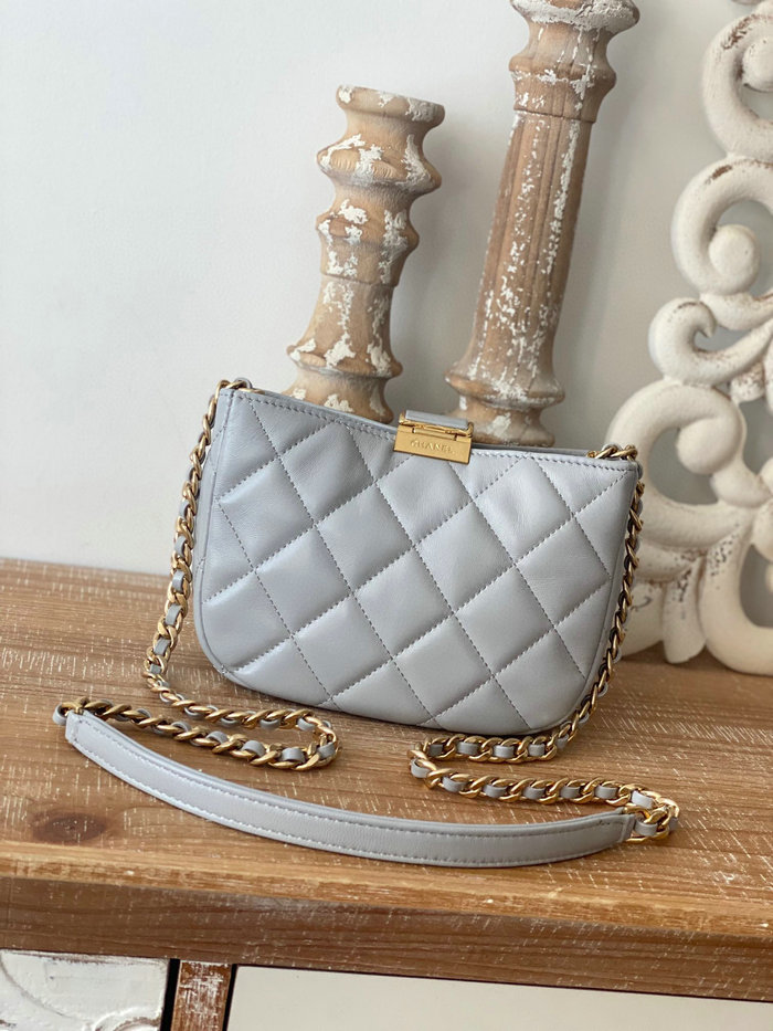 Chanel SMALL HOBO BAG Grey AS3475