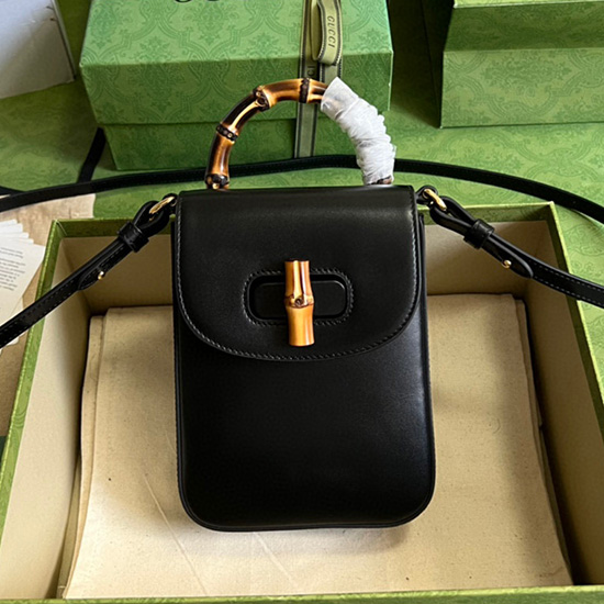 Gucci Bamboo mini handbag Black 702106