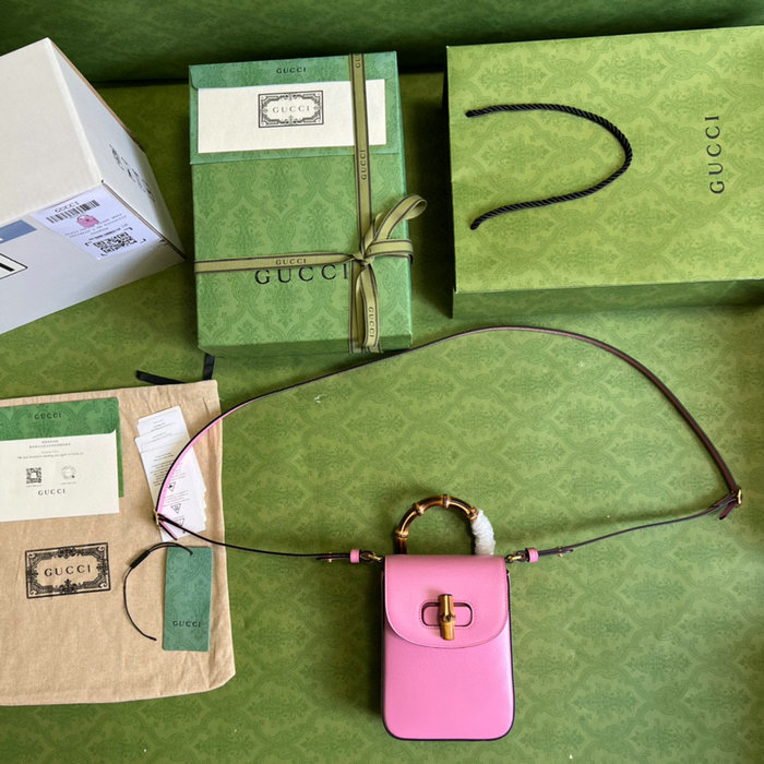 Gucci Bamboo mini handbag Pink 702106