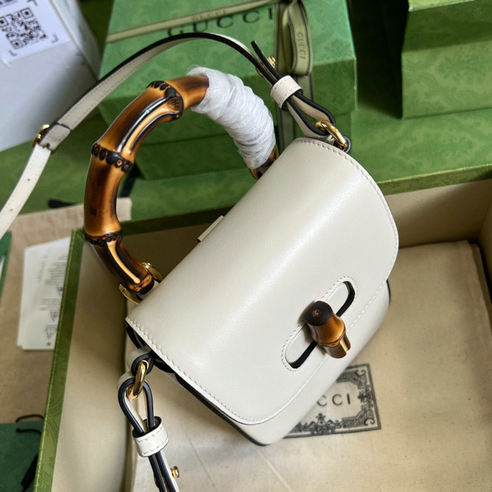 Gucci Bamboo mini handbag White 702106