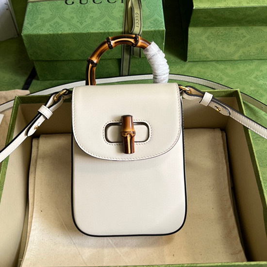 Gucci Bamboo mini handbag White 702106