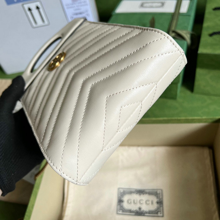 Gucci GG Marmont top handle mini bag White 699756