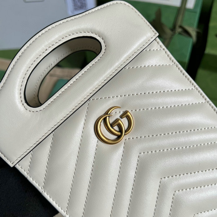 Gucci GG Marmont top handle mini bag White 699756