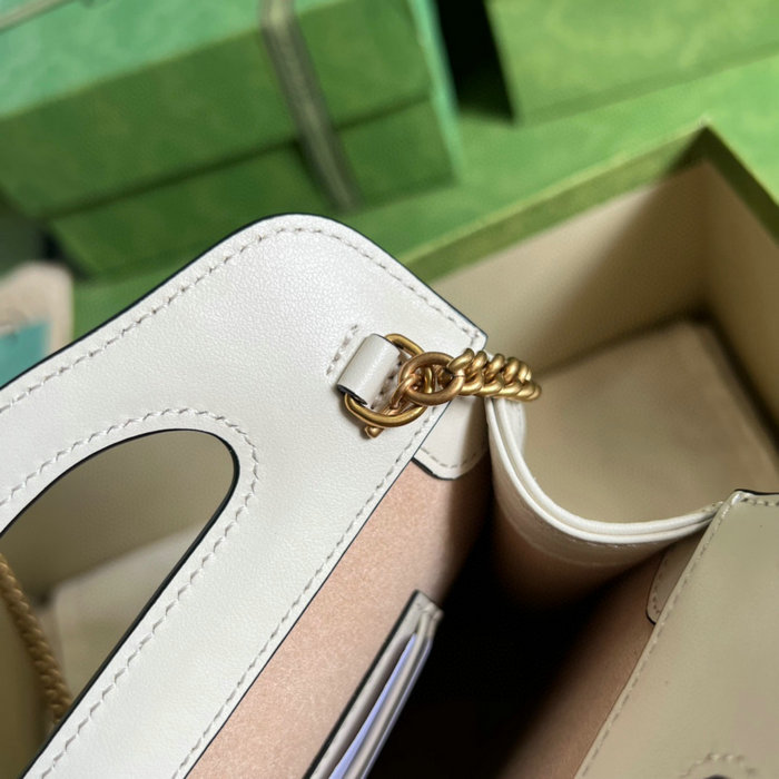 Gucci GG Marmont top handle mini bag White 699756