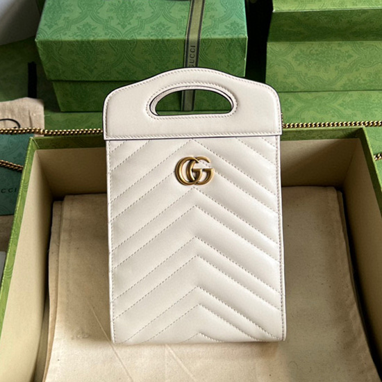 Gucci GG Marmont top handle mini bag White 699756