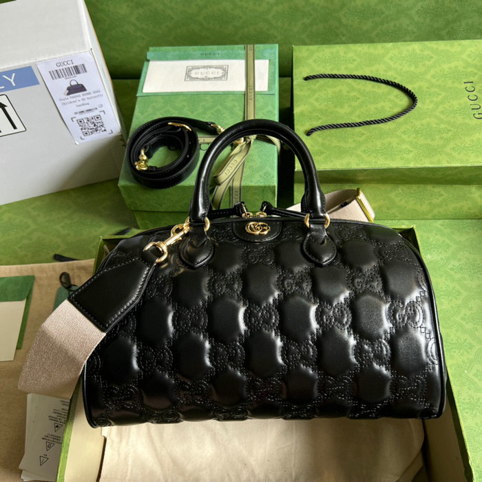 Gucci GG Matelasse leather medium bag Black 702242