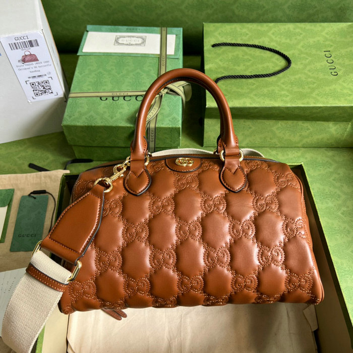 Gucci GG Matelasse leather medium bag Brown 702242