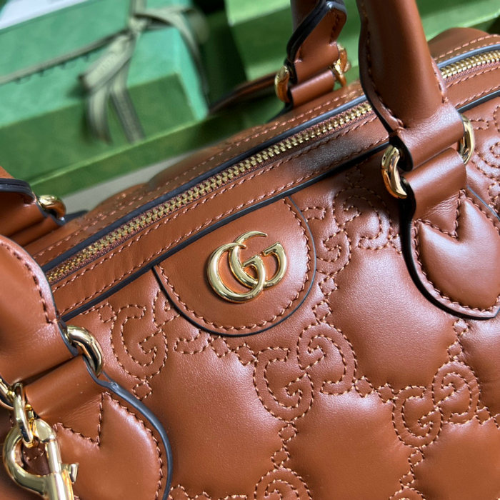 Gucci GG Matelasse leather medium bag Brown 702242