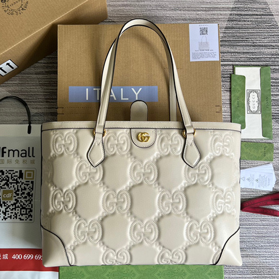 Gucci GG Matelasse leather medium tote White 631685