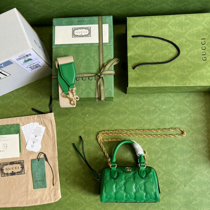 Gucci GG Matelasse leather mini bag Green 702251