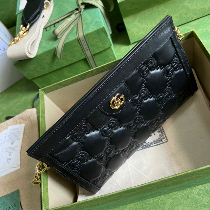 Gucci GG Matelasse leather small bag Black 702200