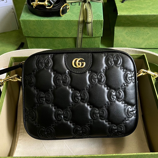 Gucci GG Matelasse leather small bag Black 702234
