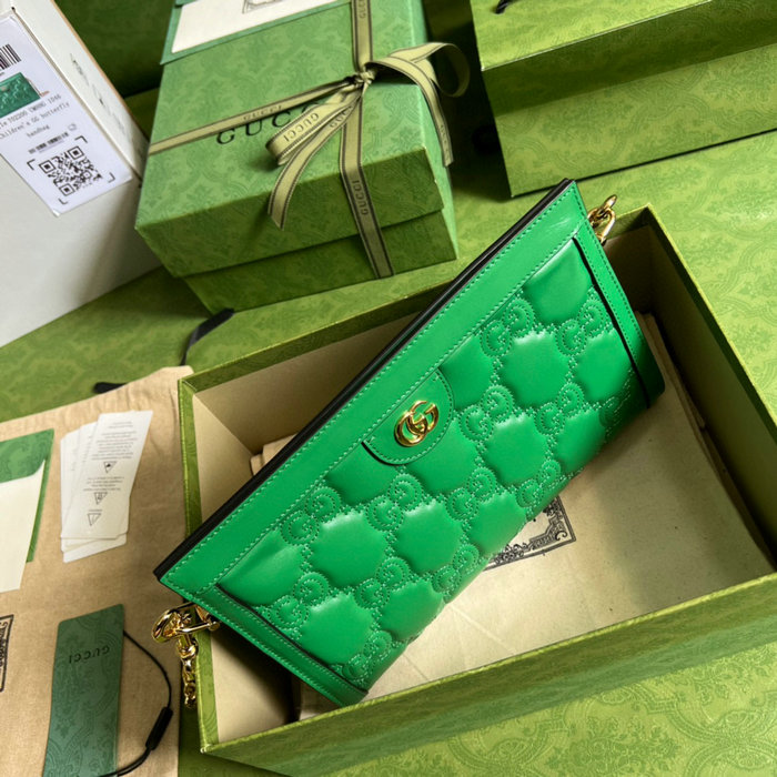 Gucci GG Matelasse leather small bag Green 702200