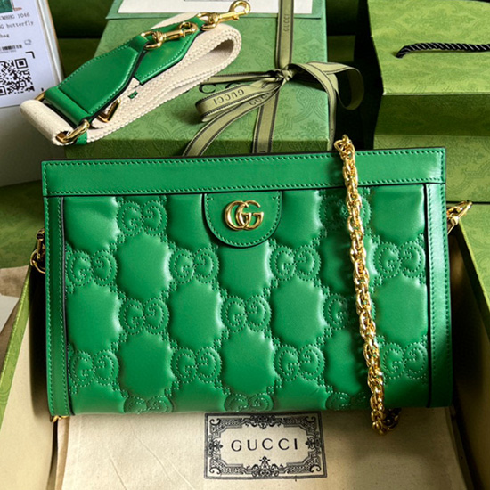 Gucci GG Matelasse leather small bag Green 702200