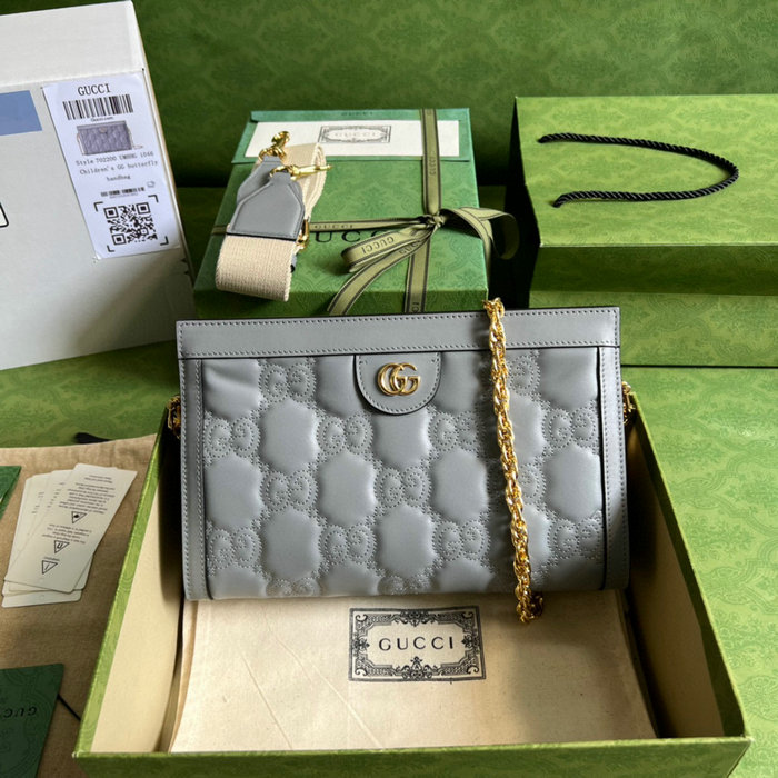 Gucci GG Matelasse leather small bag Grey 702200