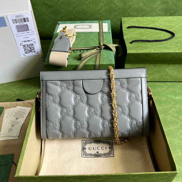 Gucci GG Matelasse leather small bag Grey 702200